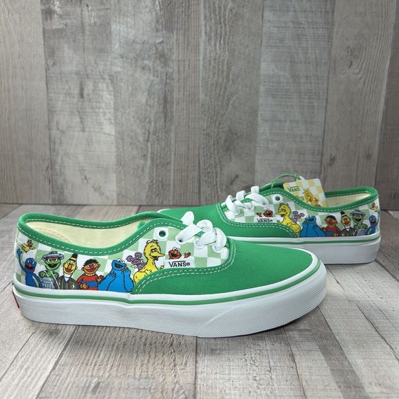 Vans X Sesame Street Authentic Boys Little Kids Pre School Shoes Green Size 3Y - Picture 6 of 16